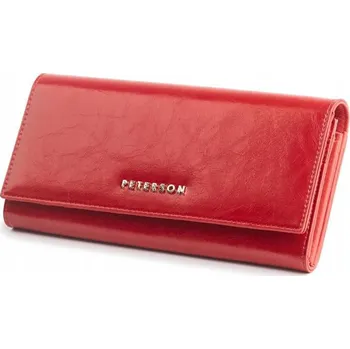 Peněženka Peterson peněženka z pravé kůže červená - dámská