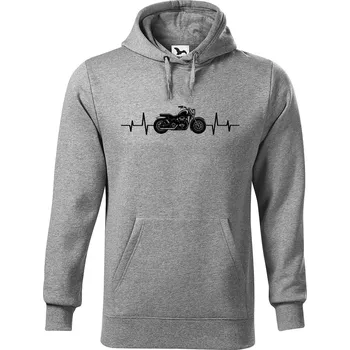 Pánská mikina DOBRÝ TRIKO Pánská mikina s potiskem Moto tep Velikost pánské mikiny: 5XL, Barva: Tmavě šedý melír