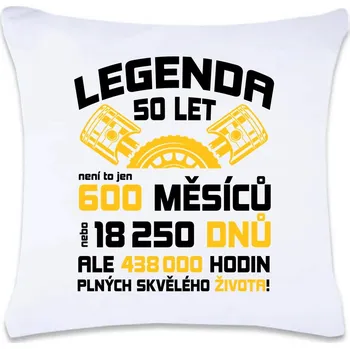 Dekorativní polštářek DOBRÝ TRIKO Polštář s potiskem 40 x 40 cm Není to jen 50 let Oboustranný tisk: NE