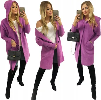 Dámský kabát Soprato dámský oversize kabát s kapucí 909 přechodný univerzální