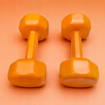 DrFit Šestihranné činky / závaží na cvičení fitness, sada 2x 3kg, fialové