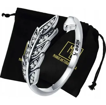 Prsten Stříbrný Prstýnek s peřím 925, dámský prsten se Zirkony , peří Dárek , manufaktura