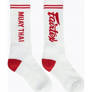 Pánské ponožky Ponožky fairtex Muay Thai 47/48 EU BÍLÉ/ČERVENÉ