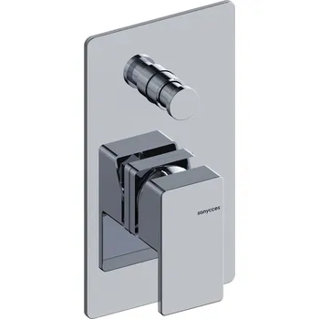 Vodovodní baterie Sanycces Cubo - Sprchová podomítková baterie, dvojcestná 10x3,6x18 cm, chrome ME2002CR