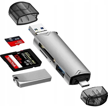 Čtečka paměťových karet ČTEČKA KARET 6v1 ADAPTÉR USB USB-C SD MicroSD