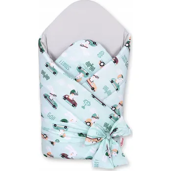 Zavinovačka Zavinovačka pro miminka s vázáním 2v1, vyztužená a měkká - zajíčci v autíčkách