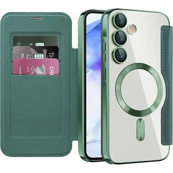 Pouzdro na mobilní telefon Techsuit - Pouzdro SmartMag Book - Samsung Galaxy A55 5G - zelené