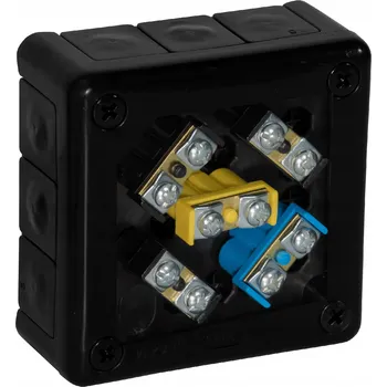 Elektroinstalační krabice Nástěnná krabice s 12 svorkami VIPLAST VP-41 ČERNÁ IP55 98x98x42 mm