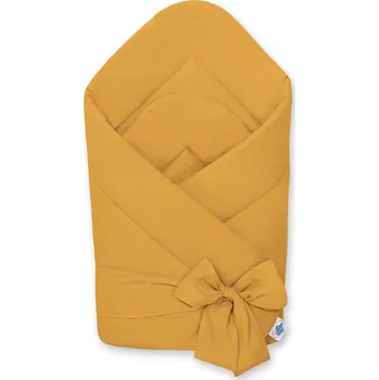 Zavinovačka Oboustranný zavinovací rožek pro miminka z měkké bavlny se zavazováním - hořčicový