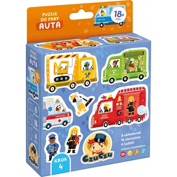 Puzzle CzuCzu Puzzle do páru Auta 18m+, 16 dílků