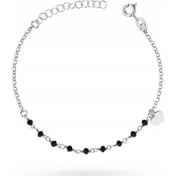Náramek STŘÍBRNÝ NÁRAMEK pr.925 PERLIČKY KORÁLKY SRDCE