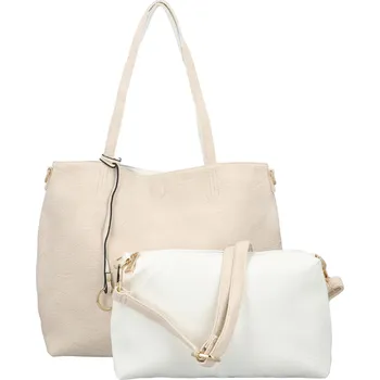 Kabelka Módní koženkový set kabelek Maricela, krémový