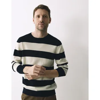 Pánský svetr Reserved - Svetr z vlny merino - tmavomodrá - 021IS-59P - 021IS-59P-L