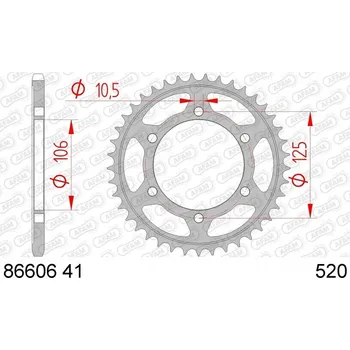 Nářadí na motocykly 86606-41 ZADNÍ ROZETA MOTO. OCELOVÁ, POZINKOVANÁ, STŘÍBRNÁ AFAM