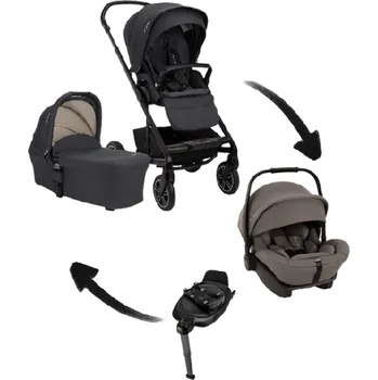 Dětské zboží NUNA kombinovaný kočárek MIXX NEXT Ocean + BASE NEXT + ARRA NEXT Granite