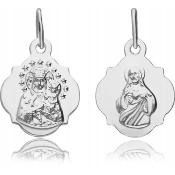 Přívěsek STŘÍBRNÝ OBOUSTRANNÝ MEDAILONEK Panna Maria Čenstochovská JEŽÍŠ