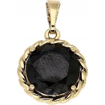 Přívěsek ZLATÝ PŘÍVĚSEK Z CHIRURGICKÉ OCEL 316L S ČERNÝM OČKEM