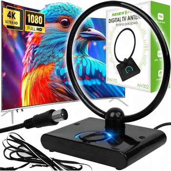 Příjem digitálního pozemního vysílání Interní anténa Renew Force pokojová anténa DVB-T2 černá, silný signál