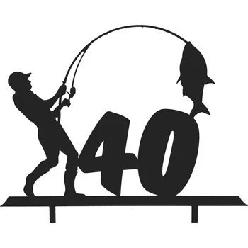 Jedlá dekorace na dort RYBÁŘSKÁ OZDOBA NA NAROZENINOVÝ RYBÁŘ ZÁPICH DO DORTU JAKÝKOLI VĚK