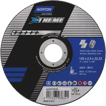 Řezný kotouč 125x2.5x22.23 A36V NOR-X-Treme life T41