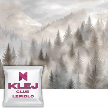 Fototapeta Béžová Tapeta na zeď do obýváku Les Akvarel Fototapeta boho 260x390