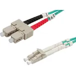 Optický patchkabel LC-SC 50/125 (multimode), duplex, OM3, bezhalogenový, 3m