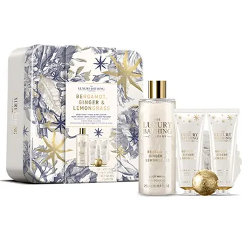 Kosmetická sada The Luxury Bathing Company Dárková sada tělové péče v plechové dóze ( Bergamot, Ginger & Lemongrass )