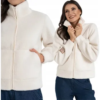 Dámská mikina Dámská teplá mikina z ovčí Mikina Se Stojáčkem a kapsami, ecru MORAJ L/XL