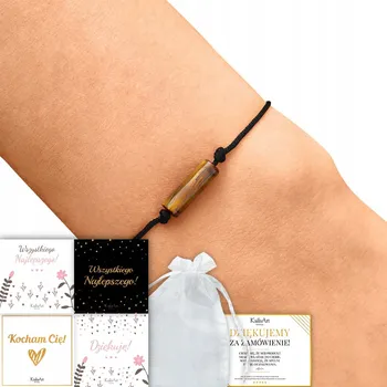 Náramek BRANSOLETKA TYGRYSIE OKO TIGER EYE KÁMEN ŠTĚSTÍ KailaArt