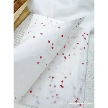 Umělecký papír Sapaimport Morušový papír Unryu Lurex - srdce 25 g Velikost: 23x32 cm