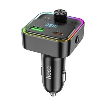 Transmiter FM Bluetooth Hoco E81, 1x USB A 1x USB C, PD 30W, QC 3.0, barva černá