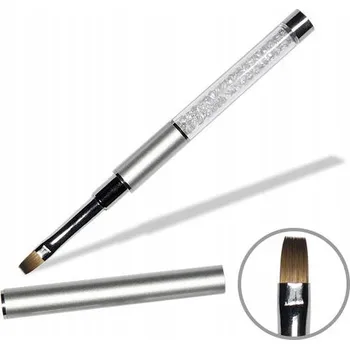 Kosmetický štětec Štětec na gel EM Nail Č. 6 stříbrný