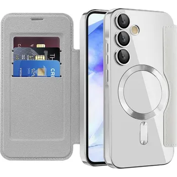 Pouzdro na mobilní telefon Techsuit - Pouzdro SmartMag Book - Samsung Galaxy A55 5G - šedé