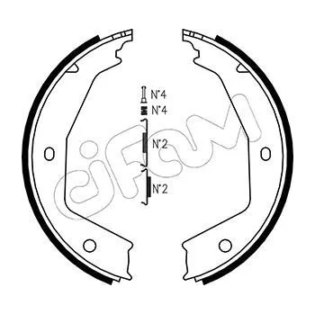 Brzdová čelist Sada brzdových čelistí, parkovací brzda CIFAM (153-331K)