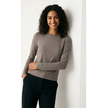 Dámské tričko Sinsay - Polyamidové tričko s dlouhým rukávem - hnědá - 010HA-84X - 010HA-84X-XS-2
