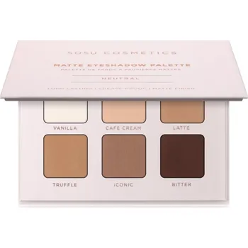 Dekorativní kosmetika SOSU Cosmetics Matte Eyeshadow Palette paletka očních stínů odstín Neutral 6x1.3 g