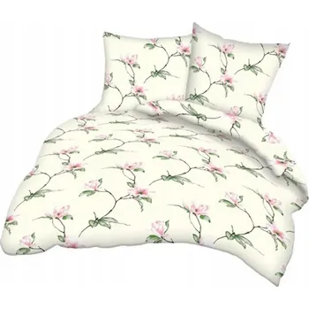 Povlečení Krepové povlečení A835 krémová růžová magnolie 160x200