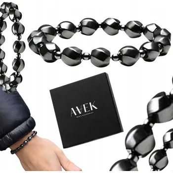 Náramek PÁNSKÝ NÁRAMEK Z GRAFITOVÝCH KORÁLKŮ Z KAMENE HEMATITU JAKO DÁREK AVEK