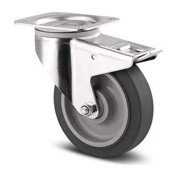 Pojezdové kolečko TENTE KOLEČKA Kolečko pro transportní zařízení 160mm, s brzdou, plotýnka, 3477PJP160P63 šedá supratech