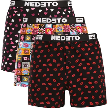 Pánské spodní prádlo 3PACK pánské trenky Nedeto Valentýn vícebarevné (3NGVL01) M Možnost vrácení zboží ZDARMA do 120 dnů!
