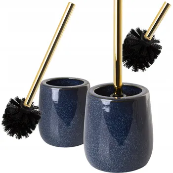 WC štětka WC štětka AWD INTERIOR 1923 Friki, tmavě modrá se zlatým kameninovým podstavcem