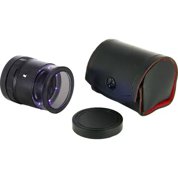 Lupa Ideal Tek LE.003UV.ITU, 10X Lupe mit mm-Skala, 8 UV LED ruční lupa s LED osvětlením , zvětšení: 10 x, Velikost objektivu: (Ø) 30 mm, černá