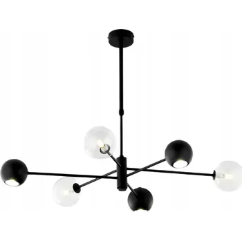 Závěsné svítidlo MOKA Černé Transparentní Skleněné Stínidla 3xG9 3xGU10 Lustr