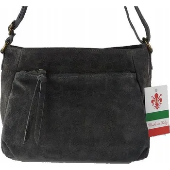 Kabelka Vera Pelle kabelka, kabelka přes rameno z pravé semišové kůže, šedá