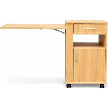 Noční stolek Noční stolek se zásuvkou a kolečky - Stolek pro pacienta - Dub sonoma