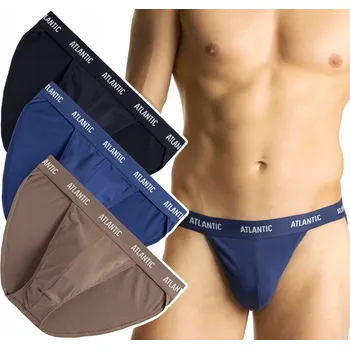 Slipy TANGA SLIPY Atlantic 3BMP-1576 Sexy Pánské Slipy na Pásku 3-BALENÍ - XL