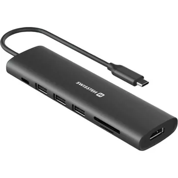 Příslušenství pro notebook Swissten USB-C Hub 7-in-1, černá