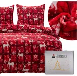 POVLEČENÍ VÁNOČNÍ 160x200 3dílné mikrovlákno PLYŠOVÉ zimní medvídek MARTINO