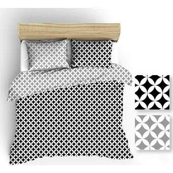 Povlečení Povlečení 160x200 šedé černé maroko bílé