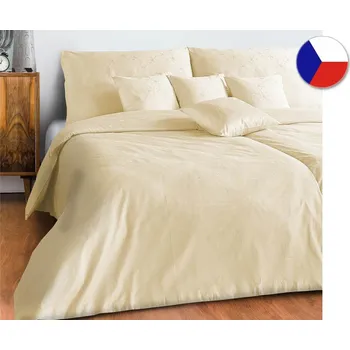 Povlečení Damaškové povlečení 140x220, 70x90 BOHEMA Kvítek světle žlutý